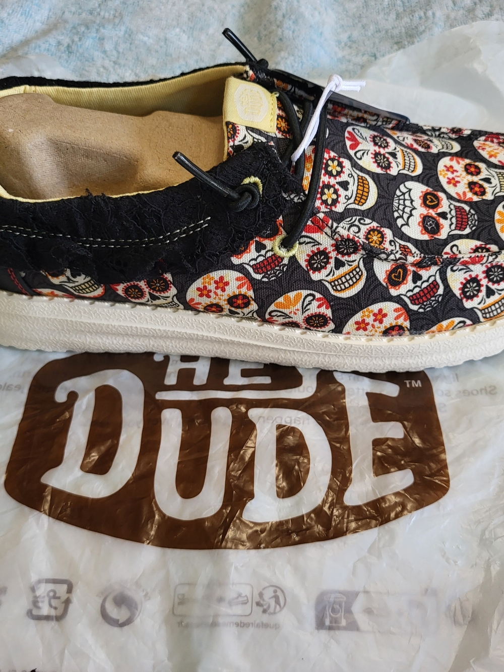 *NEW* Women’s Hey Dude Wendy Day Of The Dead Shoes Women's Size 5 with Bag RARE